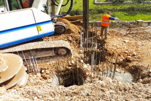 Foundation piles drilling machine  and steel reinforcement